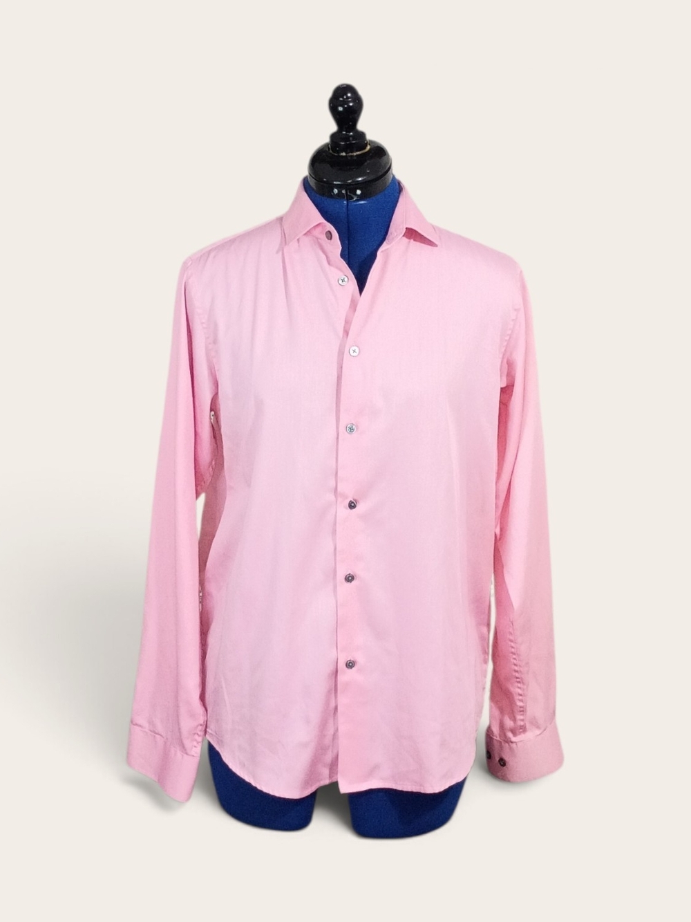 Calvin Klein Pink Sateen Button-Up Shirt